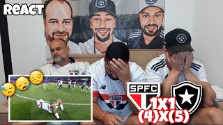 REACT SÃO PAULO 1 4X5 1 BOTAFOGO  ELIMINADOS FIM DO SONHO DO TETRA [upl. by Leahcimnaes855]