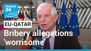 Qatar EU bribery allegations worrisome says Borrell • FRANCE 24 English [upl. by Zelazny]