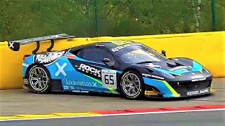 CRASHES  ACTION Blancpain GT Sports Club at 24H of SpaFrancorchamps 2017 [upl. by Hteboj]