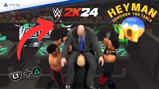 20 Announce Table Finishers to Paul Heyman in WWE 2K24 [upl. by Marita]