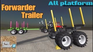 Forwarder Trailer  New mod for all platforms on FS22 [upl. by Lettig]