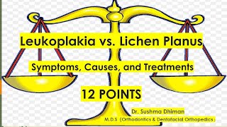 White patches of mouthOral Leukoplakia vs Lichen Planus [upl. by Dirk]