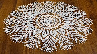 مفرش كروشي دائري جميل للمبتدئات بالباترون round crochet doily with pattern [upl. by Oirramaj]