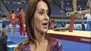 Nadia Comaneci Interview  2009 Worlds London [upl. by Akenahc]