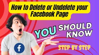 How to Delete or Undelete your Facebook Page  Facebook page  Facebook Issues  Free [upl. by Cargian]