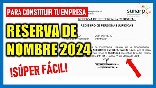 RESERVA DE NOMBRE SUNARP 2024 Aprende a solicitar la reserva por Internet  Tutorial paso a paso [upl. by Rina]