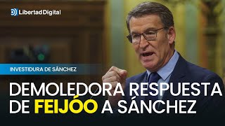 Demoledora respuesta de Feijóo a Sánchez quotNo me vendo ni vendo a los españolesquot [upl. by Rodi713]