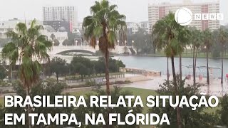 Brasileira relata a situação em Tampa cidade na costa do estado da Flórida [upl. by Aicatsan290]