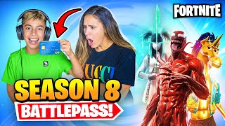 BUYING Fortnite SEASON 8 BattlePass With MOMS CREDIT CARD  Royalty Gaming [upl. by Ennaus]