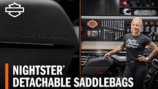 HarleyDavidson Nightster Detachable Saddlebags Overview [upl. by Winson]