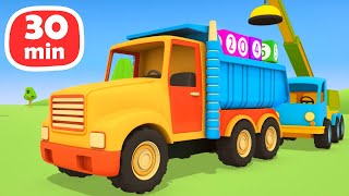 Car cartoon for kids amp full episodes cartoon compilation  Learn numbers with street vehicles [upl. by Linet]