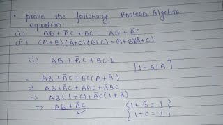 Prove some properties and equations of Boolean Algebra in hindi [upl. by Aniela]