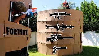 NERF Fortnite PORTAFORTRESS IRL 1 VS 1 MYSTERY WEAPONS [upl. by Grannie]