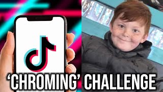 Kid Falls Victim To TikToks Chroming Challenge [upl. by Akerue]