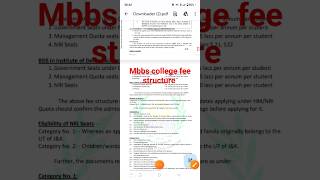 Fee structure of mbbs and bds collegeAcomsIDS jkbopee [upl. by Javler784]