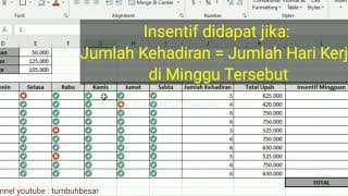 Hitung Upah Mingguan Gaji Pegawai berdasarkan Kehadiran Hitung Checklist Absensi Mudah amp Cepat [upl. by Nesnaj834]