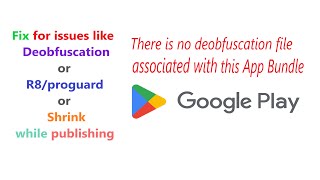 How to fix deobfuscation or R8proguard or shrink issues while publishing to Google Play store [upl. by Aihtennek796]