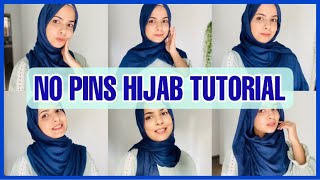 6 Hijab Styles In 3 Minutes Without Pins  Everyday Hijab Tutorial For Summers  Faiqa Hassan [upl. by Eyanaj197]