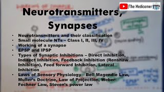 Neurotransmitters Synapse Laws of Sensory Physiology [upl. by Enyrhtak881]