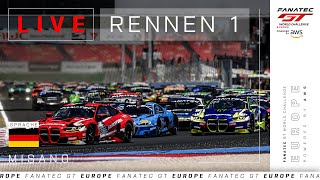 LIVE  Rennen 1  Misano  Fanatec GT Europe 2024 Deutsche [upl. by Aicelav]