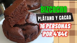 BIZCOCHO DE PLÁTANO Y CACAO FÁCIL Y ECONÓMICOPARA 16 PERSONAS POR SOLO 464€ PLÁTANO Y CHOCOLATE 🤤 [upl. by Iand]