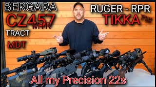 My Thoughts on 4 of the most popular Precision 22 RiflesCZ457 Ruger RPR Bergara B14R  Tikka T1X [upl. by Akitahs416]