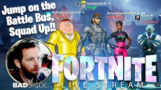 Fortnite For Real Jump on the Battle Bus With Me Zero Build Squads Mic On ONLY [upl. by Thilde]