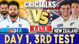 Live IND Vs NZ Day 1  3rd Test  Live Scores amp Commentary  India vs New Zealand  Last 20 [upl. by Nawrocki61]