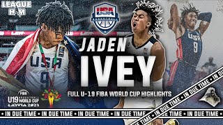 Jaden Ivey Full FIBA U19 World Cup Highlights  Team USA  Gold Medal Winner  Purdues Rising Star [upl. by Girardi824]