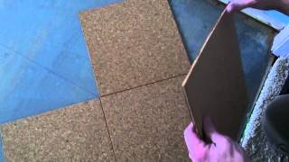 Cork Floor Install  How to install a cork glue down floor [upl. by Rintoul]