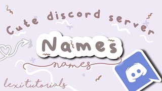 20 cute discord server names  Discord Tutorial [upl. by Eceinhoj]