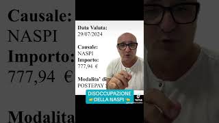 Disoccupazione Naspi pagamento youtube letstalk youtubeshorts thisis4u unpopularopinions [upl. by Nilad]