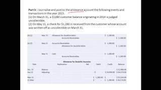 Bad debts and Allowance for doubtful Accounts Entries [upl. by Bocaj]