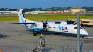 Flybe Q400 EdinburghManchester Flight Experience [upl. by Nievelt]