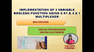 U2L44  Implement Boolean function using Multiplexer  3 variable function using 81amp 41 MUX [upl. by Enomyar]