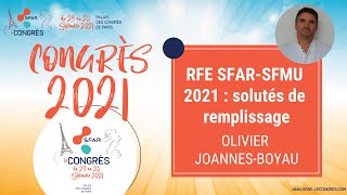 Extrait RFE SFARSFMU 2021  solutés de remplissage  Olivier JohannesBoyau  SFAR [upl. by Netneuq]