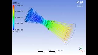 Flow animation of 3D convergent and divergent nozzle simulation in Ansys [upl. by Kinson989]