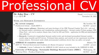 Overleaf resume tutorial  write a professional curriculum vitae CV with LaTeX [upl. by Reffotsirhc180]