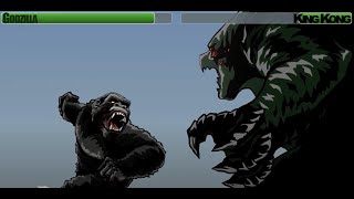 Godzilla vs King Kong With Healthbars [upl. by Nevlin]