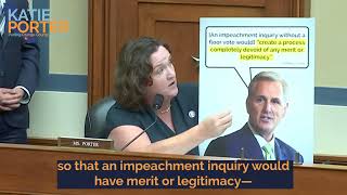 Rep Porter Quotes Speaker McCarthy for Why the GOP Impeachment Inquiry is Illegitimate [upl. by Mindy]