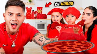 24 HORAS COMIENDO ROJO 🔴 Con la familia JUKILOP [upl. by Eetsim]