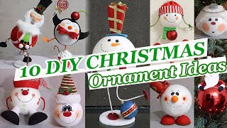 10 DIY Christmas Ornament Ideas Santa Claus Snowman Penguin [upl. by Kinemod79]