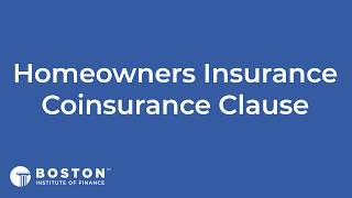 Mini Bite Homeowners Insurance Coinsurance Clause [upl. by Quackenbush]