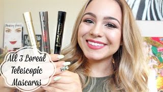 All Loreal Telescopic Mascaras Review amp Demo [upl. by Lenard]