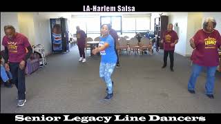 LA Harlem Salsa Line Dance with Senior Legacy Line Dancers [upl. by Eerolam]