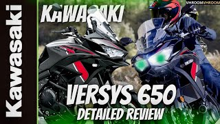 2024 Kawasaki Versys 650 Detailed Review🔥 Adventure Tourer Machine👌 VhroomVhroom [upl. by Lucina928]