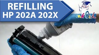 How to Refill HP 202A 202X Cartridges for M254 M254dw M281 M281cdw M281fdw Printers [upl. by Nanreh117]