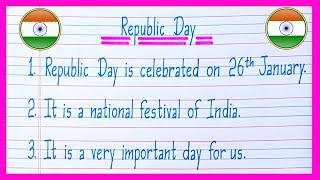 10 Lines On Republic Day in English  Essay On Republic Day  26 January Essay in English [upl. by Marabel]