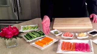 Preparing the ingredients for sushi [upl. by Cirone]