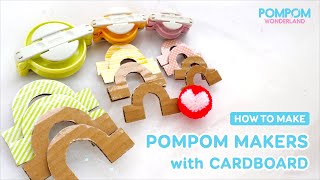 DIY Tutorial  How to Make Pompom Makers with Cardboard  ポンポンの作り方 [upl. by Crystie540]